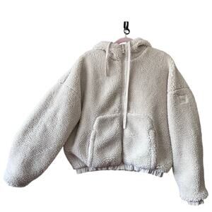 Alo Yoga Duality Reversible Sherpa Jacket Women's Size S/M Bone White